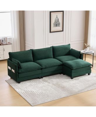 Oversized Modular Sectional Sofa with Movable Ottoman