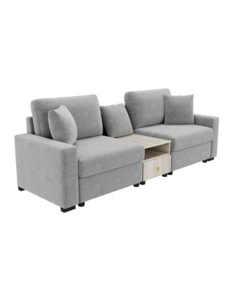  Modern Sofa Couch Modular Upholstered Sofa with Storage Armrest