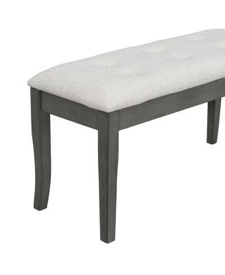 6-Piece Farmhouse Dining Table Set with Upholstered Chairs & Bench