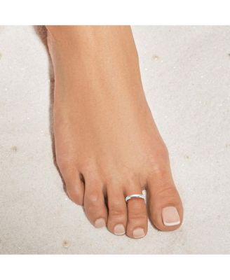 Solid 14k Yellow or White Gold 3mm Classic Polished Adjustable toe ring toe ring