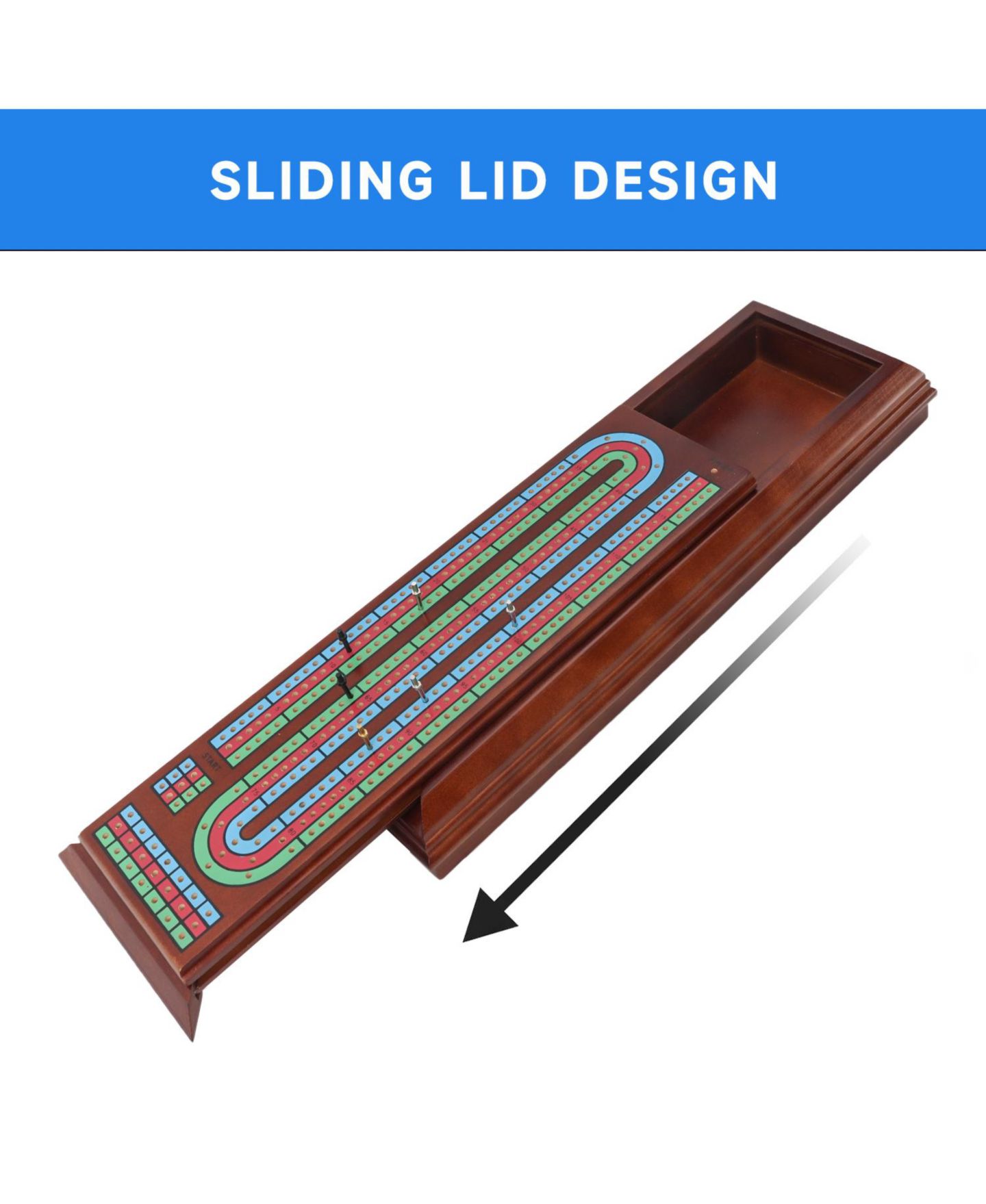 Детская настольная игра GSE Games & Sports Expert 3-Track Wooden Cribbage Board Game, Ages 8+ — фото 3