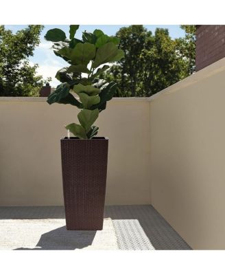  30" Tall Large Self-Watering Planter with Inner Tray & Water Level Monitor