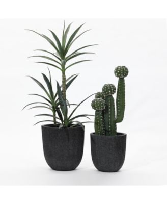 2-Piece Tapered Round Plastic Planters Set