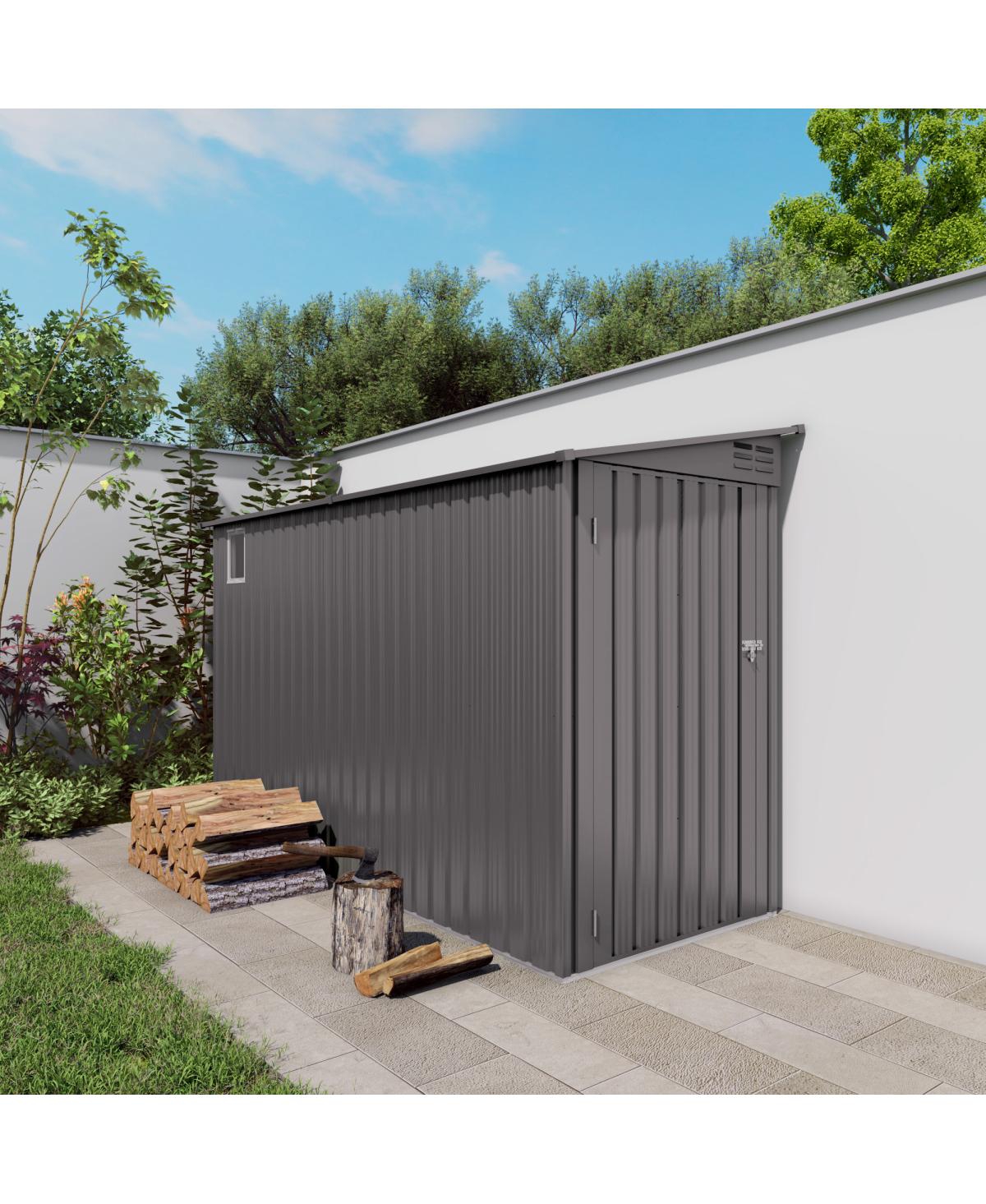 Streamdale Furniture Durable Galvanized Steel Outdoor Storage Shed with Vented Roof