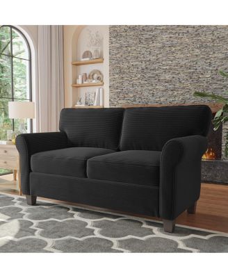 57" Modern Corduroy 2-Seater Sofa with Removable Cushions & Padded Armrests