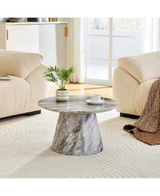 textured MDF circular coffee table
