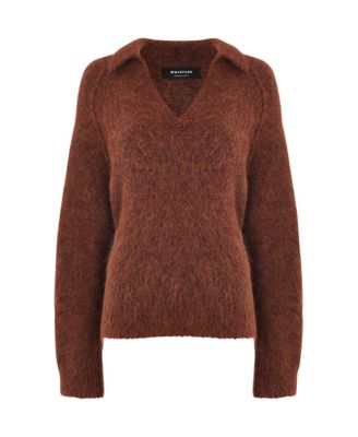 Women's Alpaca Collar Neck Knit Sweater