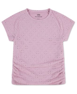 Girls' YPB Eyelet Ruched Baby T-Shirt