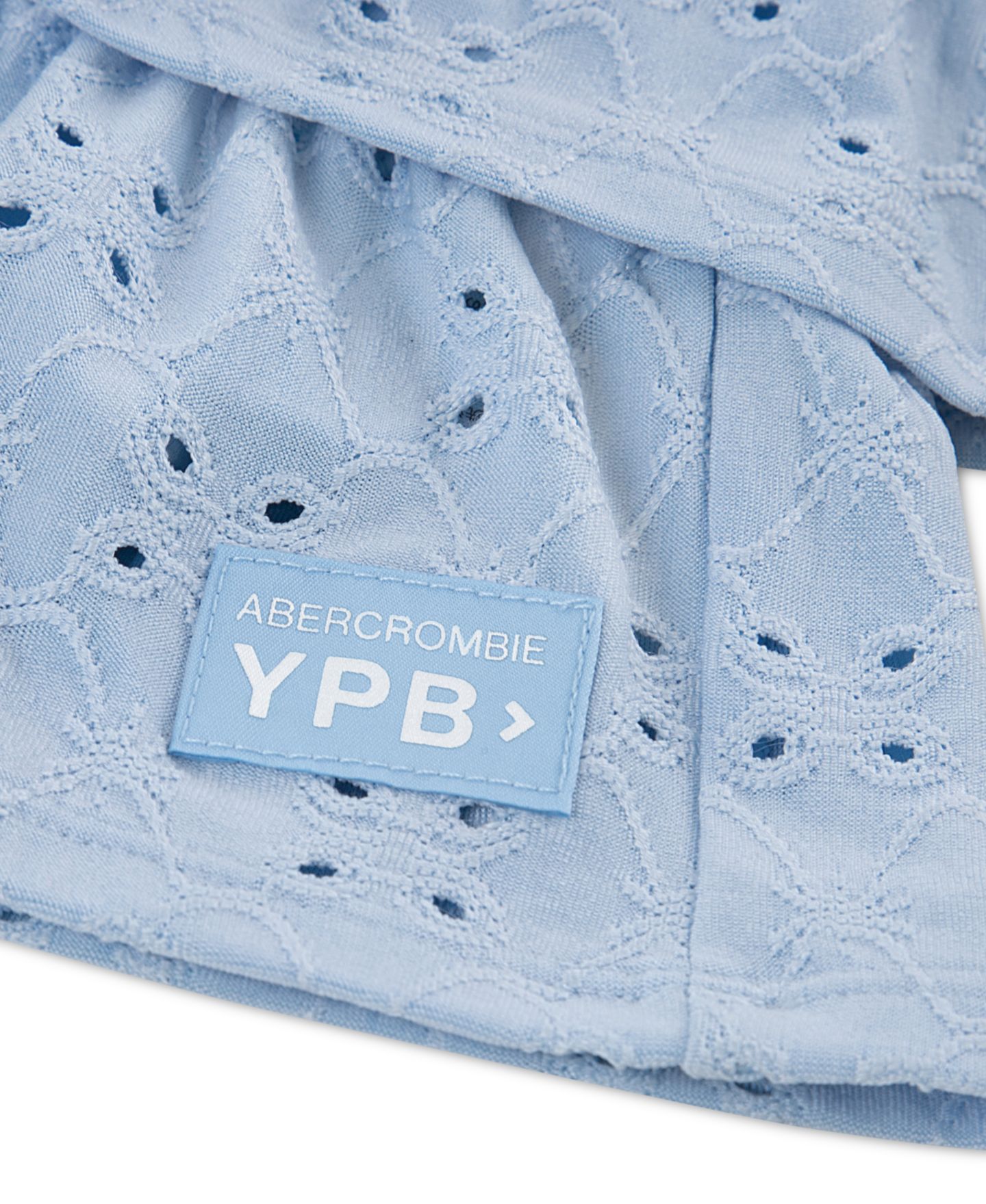 Платье abercrombie kids YPB Eyelet One-Shoulder Mini Dress для девочек, цвет: Лазурный — фото 3