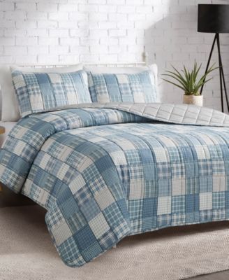 Plaid Patchwork Reversible 3-Pc Quilt Set, Full/Queen