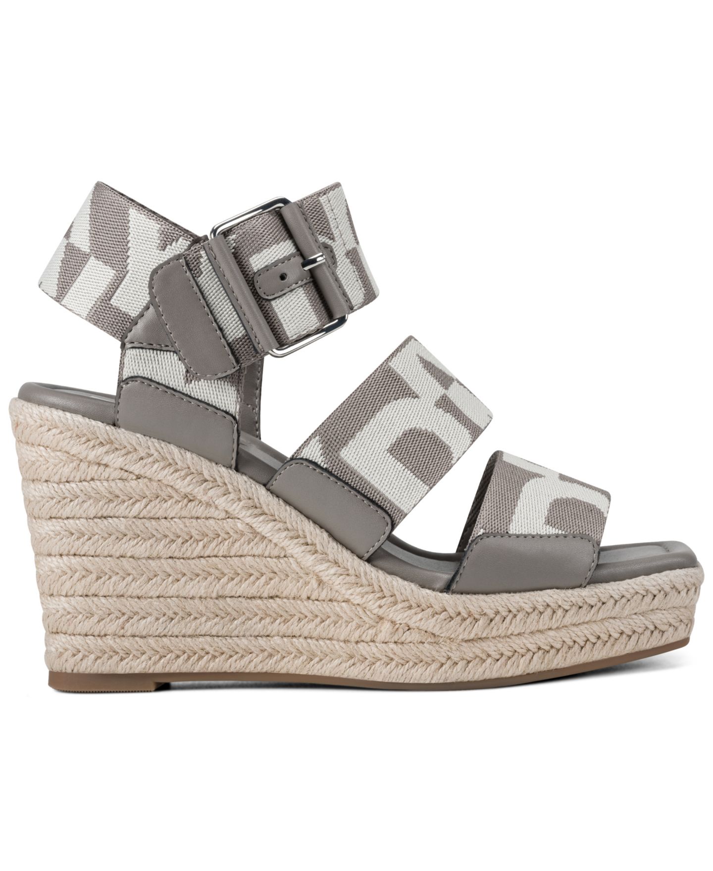 Женские сандалии DKNY Caylee Square Toe Wedge, цвет: Серый — фото 2