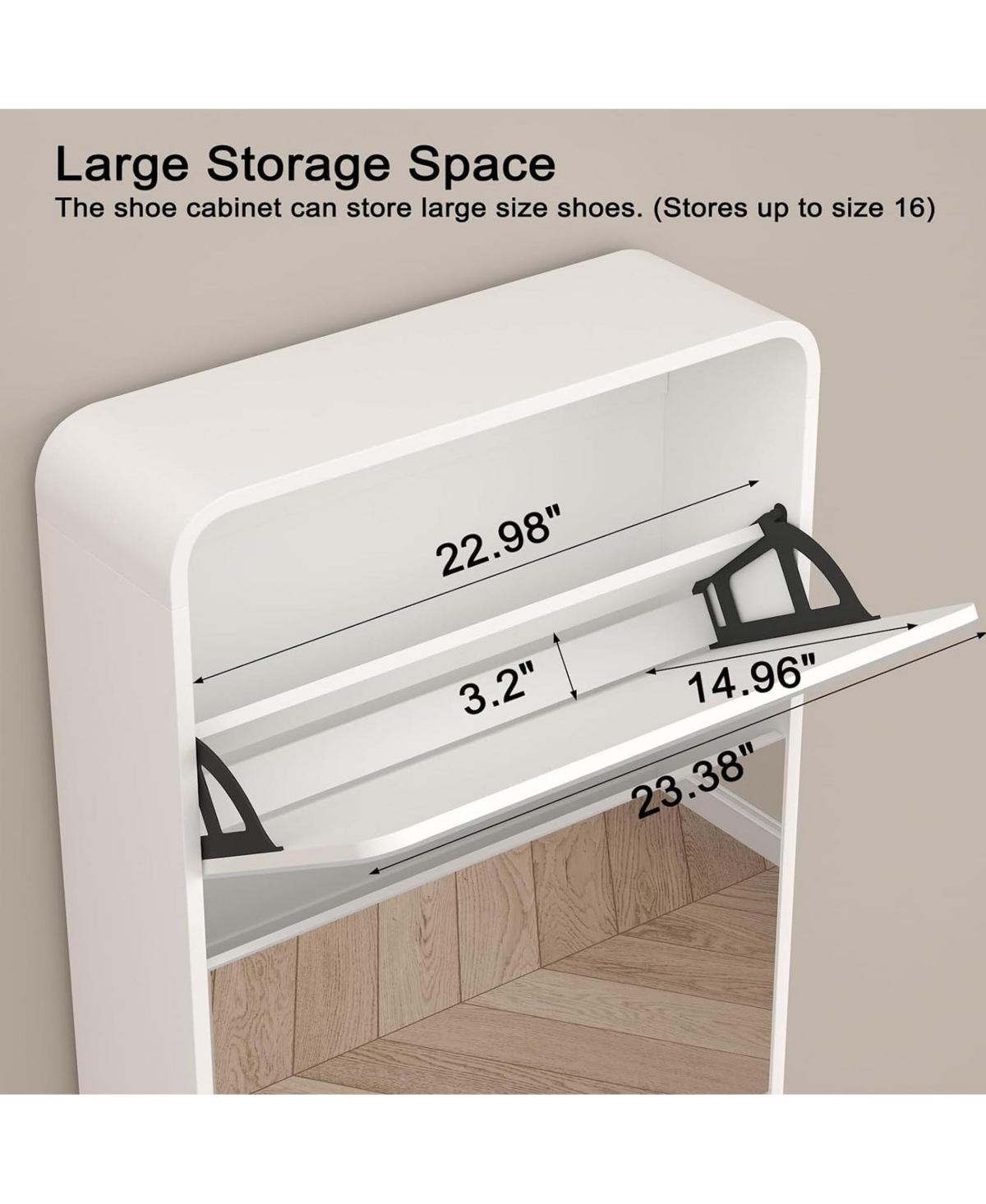 Rainsken Mirror Shoe Cabinet