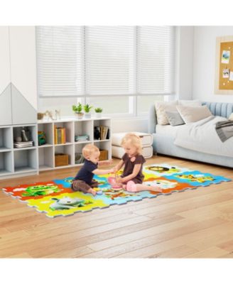 8 Pieces Educational Animal Foam Play Mat for Babies