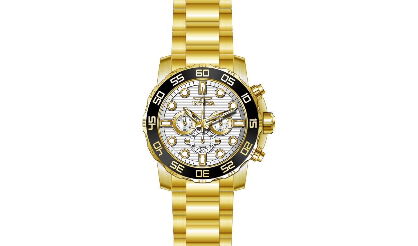 Мужские часы Invicta 22229 Pro Diver Quartz Chronograph Silver Dial, цвет: Золотой — фото 2