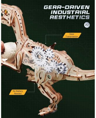 Walk Dinosaur Toys 3D Wooden Puzzles, Mechanical Wood Model Kits, DIY Crafts Kits Educational Toys Dino Collection Birthday Gift Teen Adult