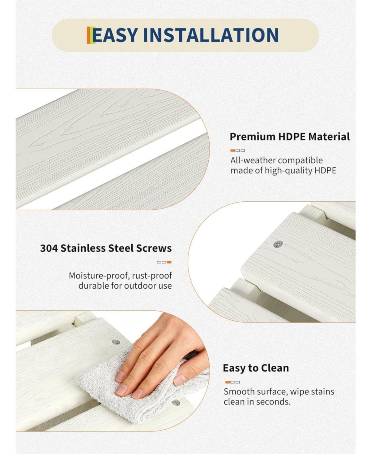 gaomon Folding Adirondack Ottoman Set of 2 - Hdpe All-Weather Outdoor Footrests for Patio, Deck