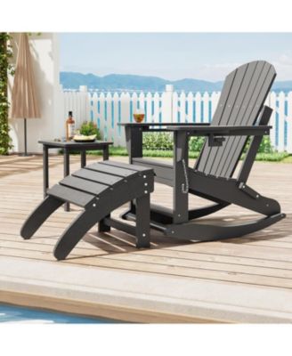 HDPE Adirondack Ottoman Foot Rest, Weather Resistant Outdoor Footstool for Adirondack Chair