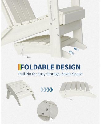 Folding Adirondack Ottoman - HDPE All-Weather Durable Outdoor Footrest