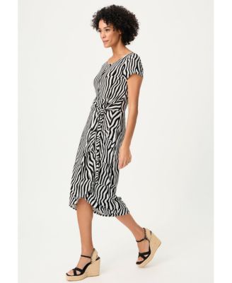 Women's Modern Zebra Faux Wrap Dress