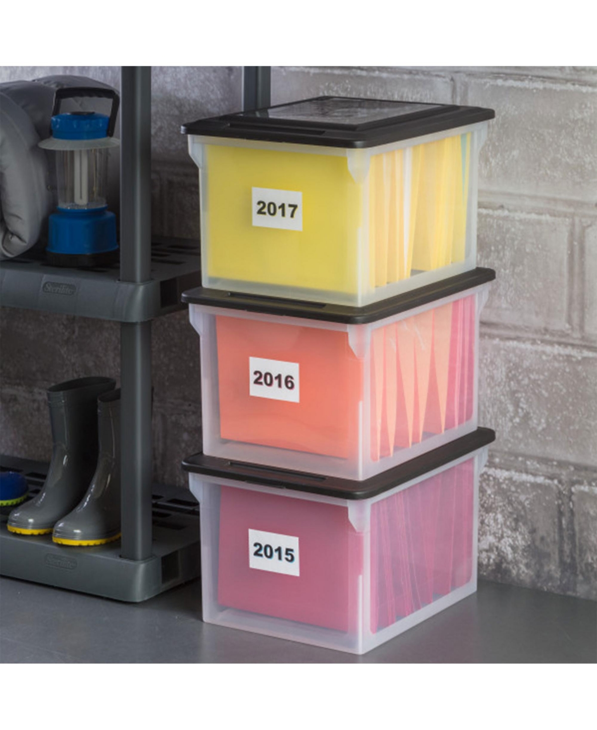 Sterilite File Box, Clear Bankers Box, Organizer Storage Tote w/ Lid (8 Pack)