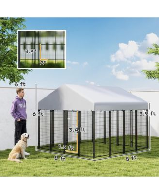 Dog Cage Crate Pet Kennel House Metal Playpen Patio Shelter w/Roof