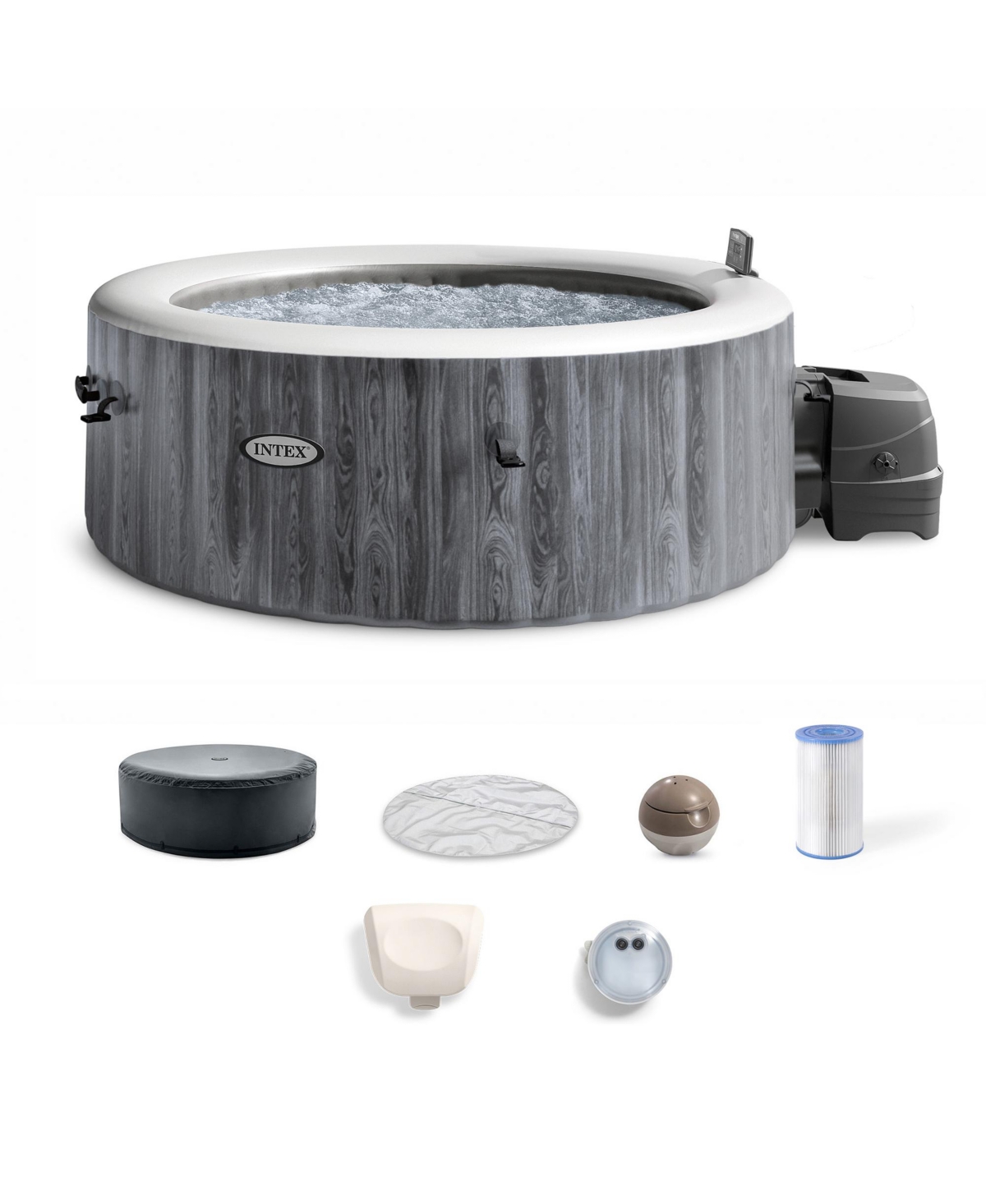 Intex PureSpa Deluxe Spa Set 140 Bubble Jet Hot Tub with Cover
