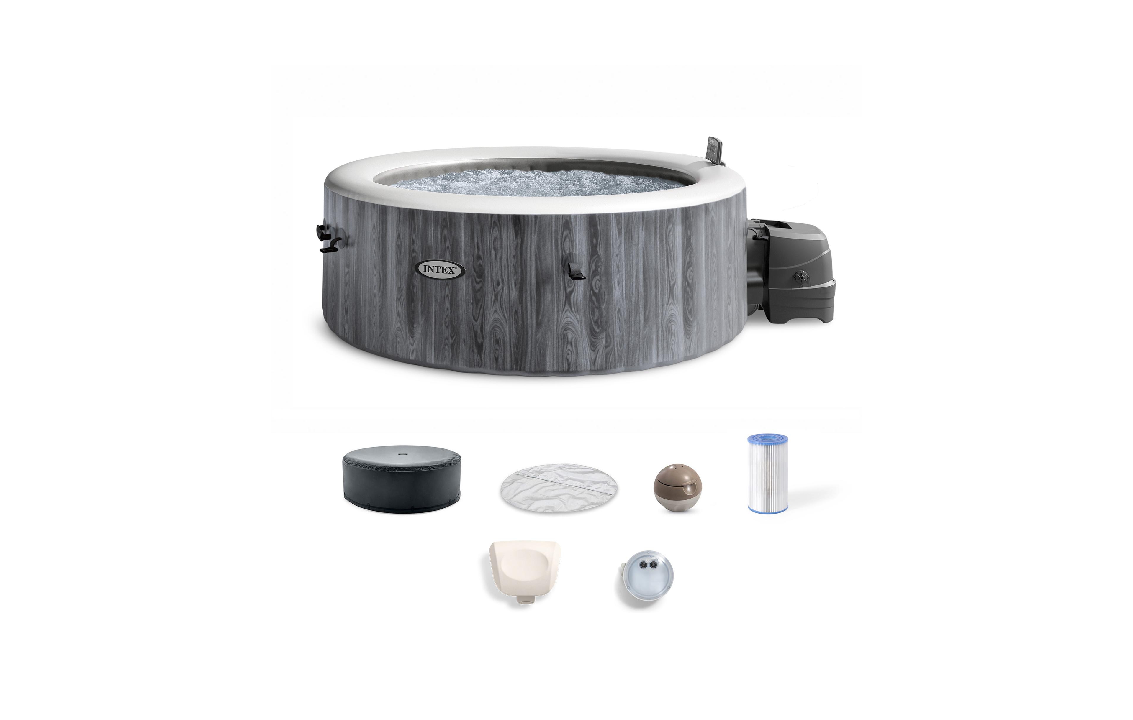Intex PureSpa Deluxe Spa Set 140 Bubble Jet Hot Tub with Cover