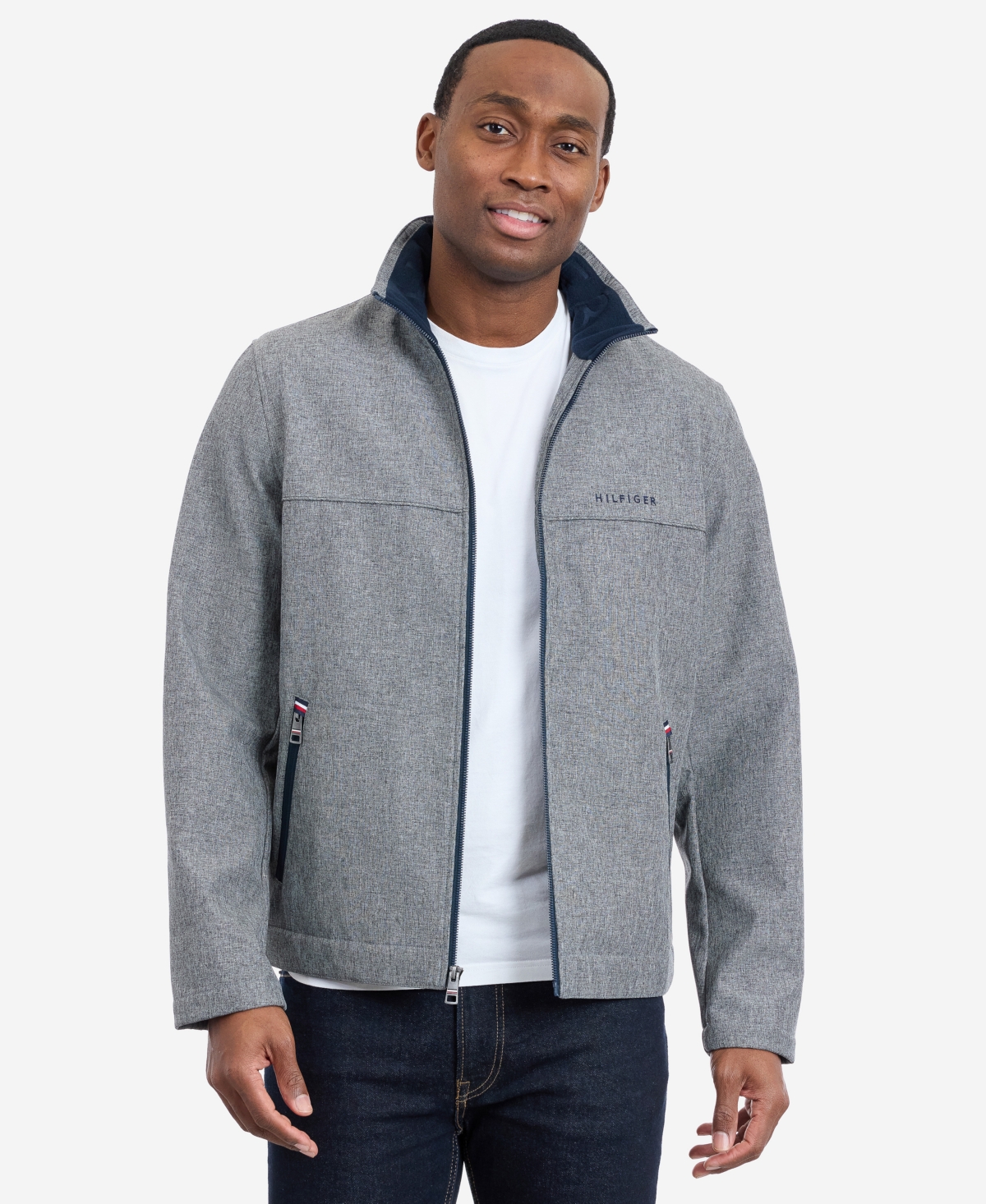 Tommy Hilfiger Men's Softshell Hipster Long-Sleeve Jacket - Heather Gray