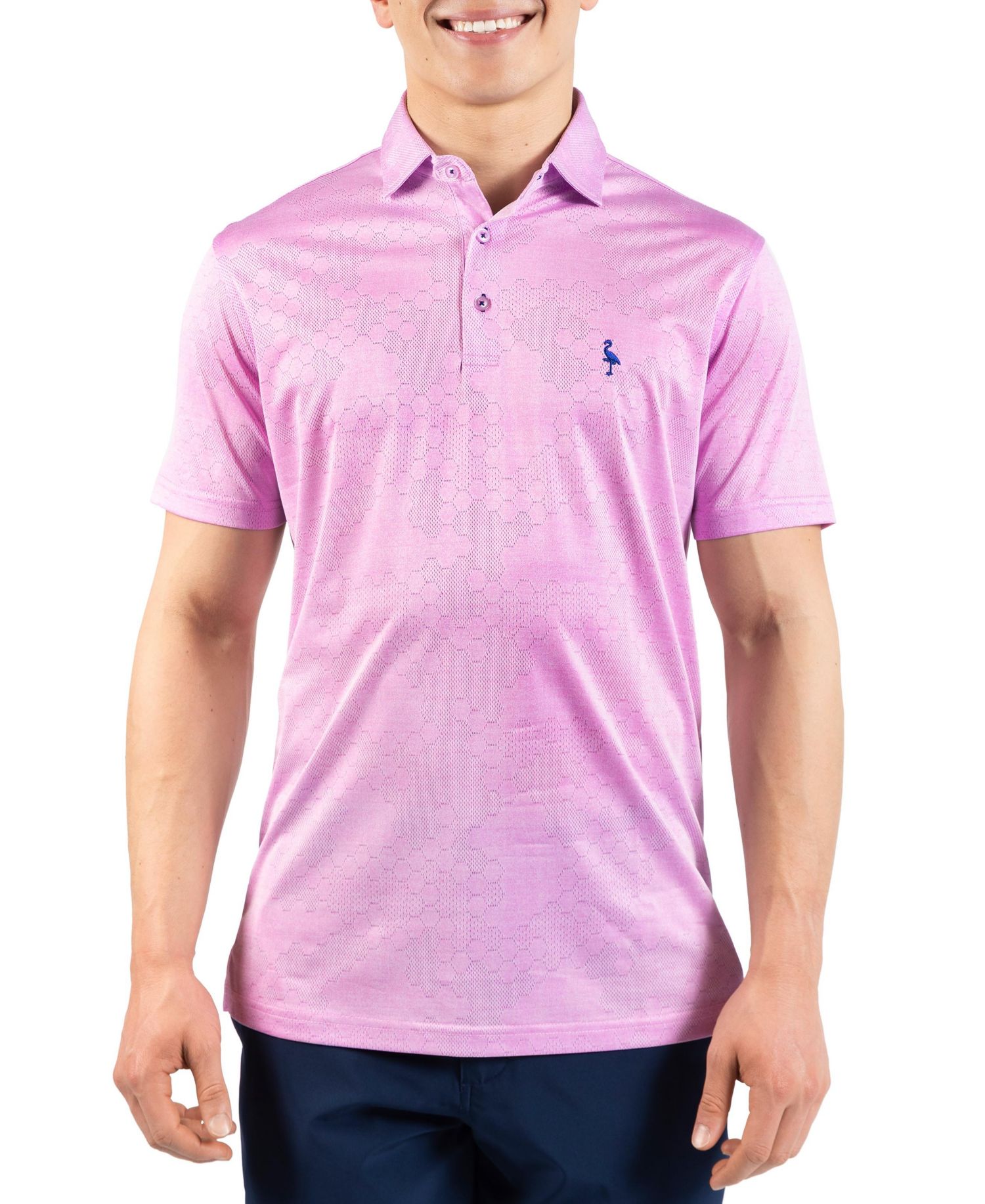 Men's Honeycomb Jacquard Textured Performance Polo