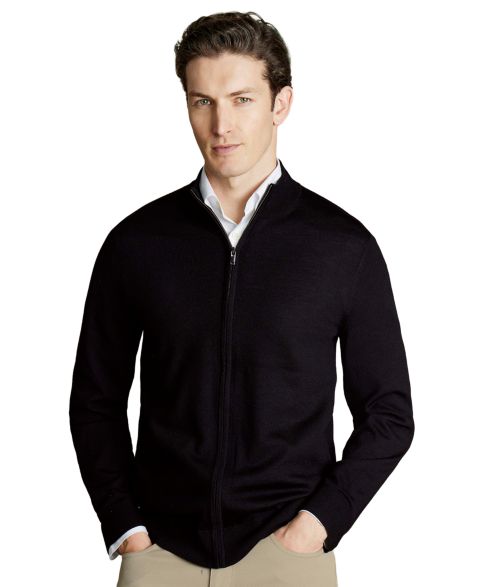 Мужской свитер Charles Tyrwhitt Oatmeal Chunky Merino, цвет: Чёрный