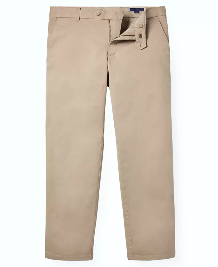 Men's Tan Slim-Fit Washed Chino Pants - thumbnail 4