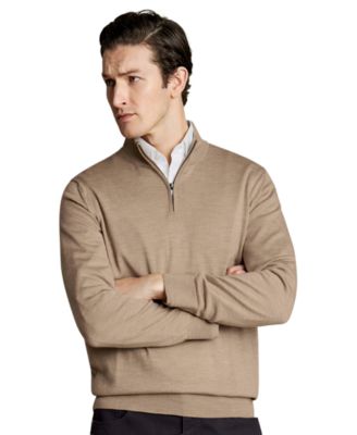Men's Long Sleeve Quarter-Zip Merino Wool Sweater