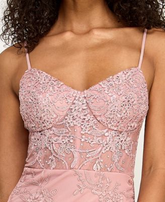 Juniors' Sweetheart Neck Maxi Dress