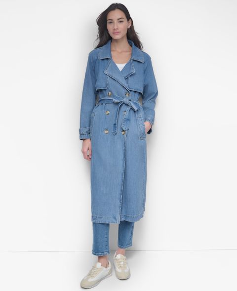 Женские куртки DKNY Jeans Storm Flap Denim Trench Coat