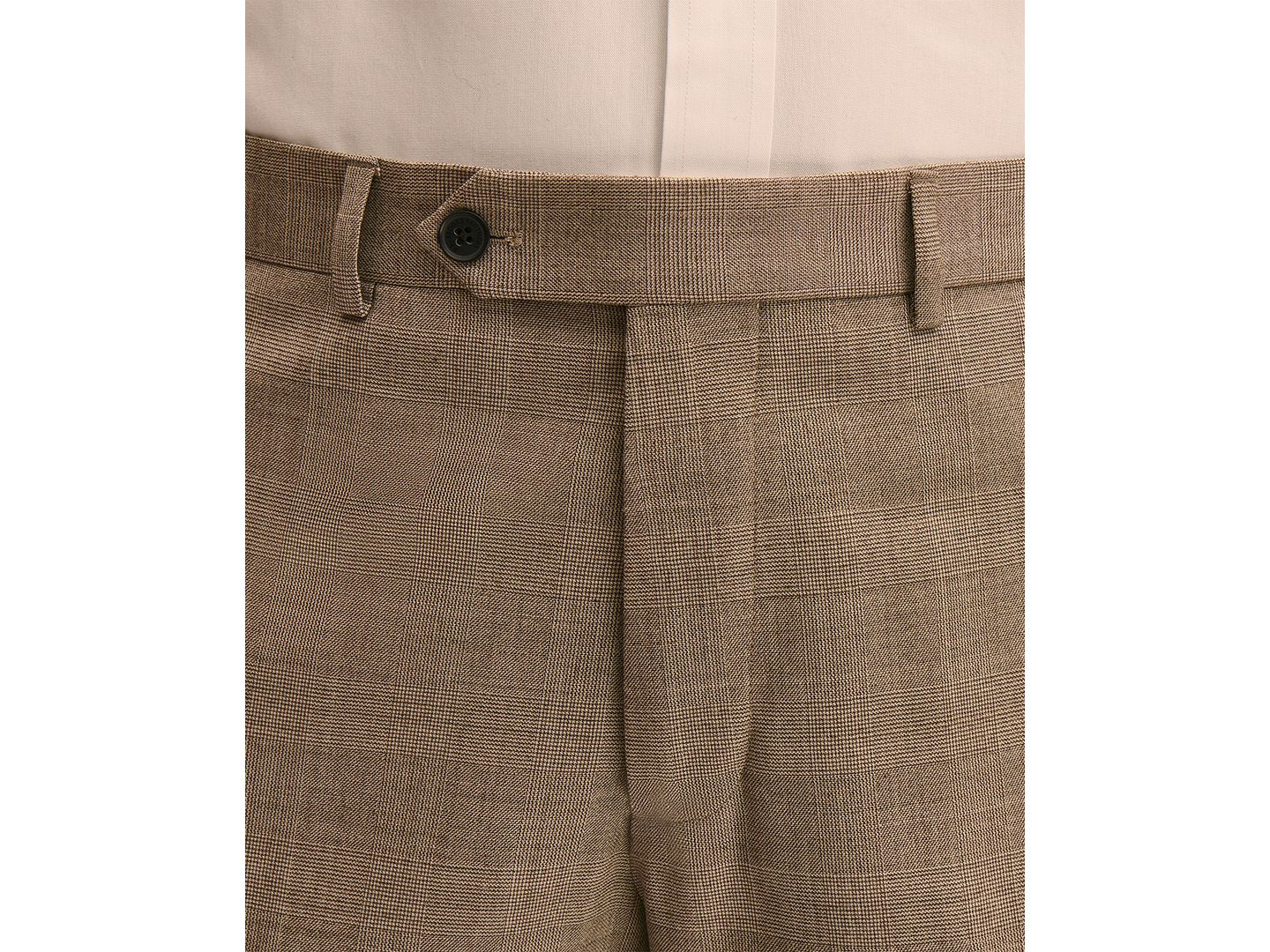 Мужские брюки Brooks Brothers Plaid Stretch Regular-Fit Suit Trousers, цвет: Рыжевато-коричневый клетчатый — фото 2