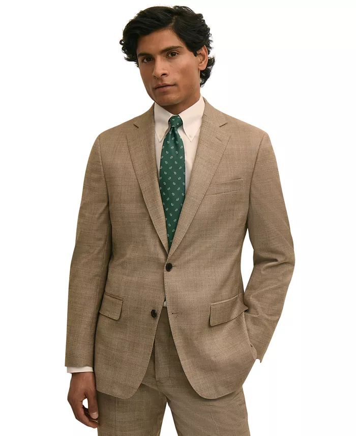 Brooks Brothers Men's Plaid Stretch Classic-Fit Suit Jacket