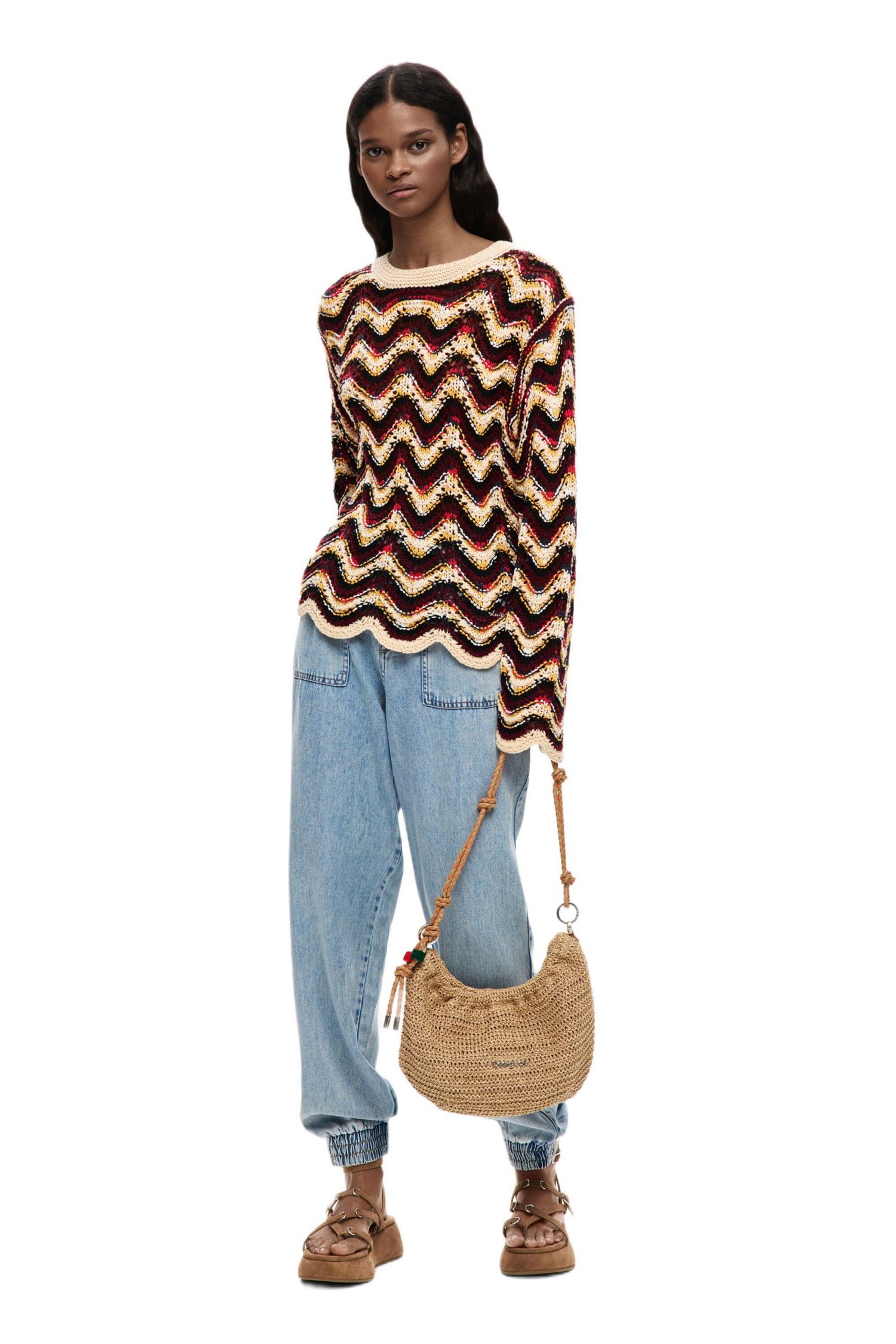 Women's Zigzag crochet sweater