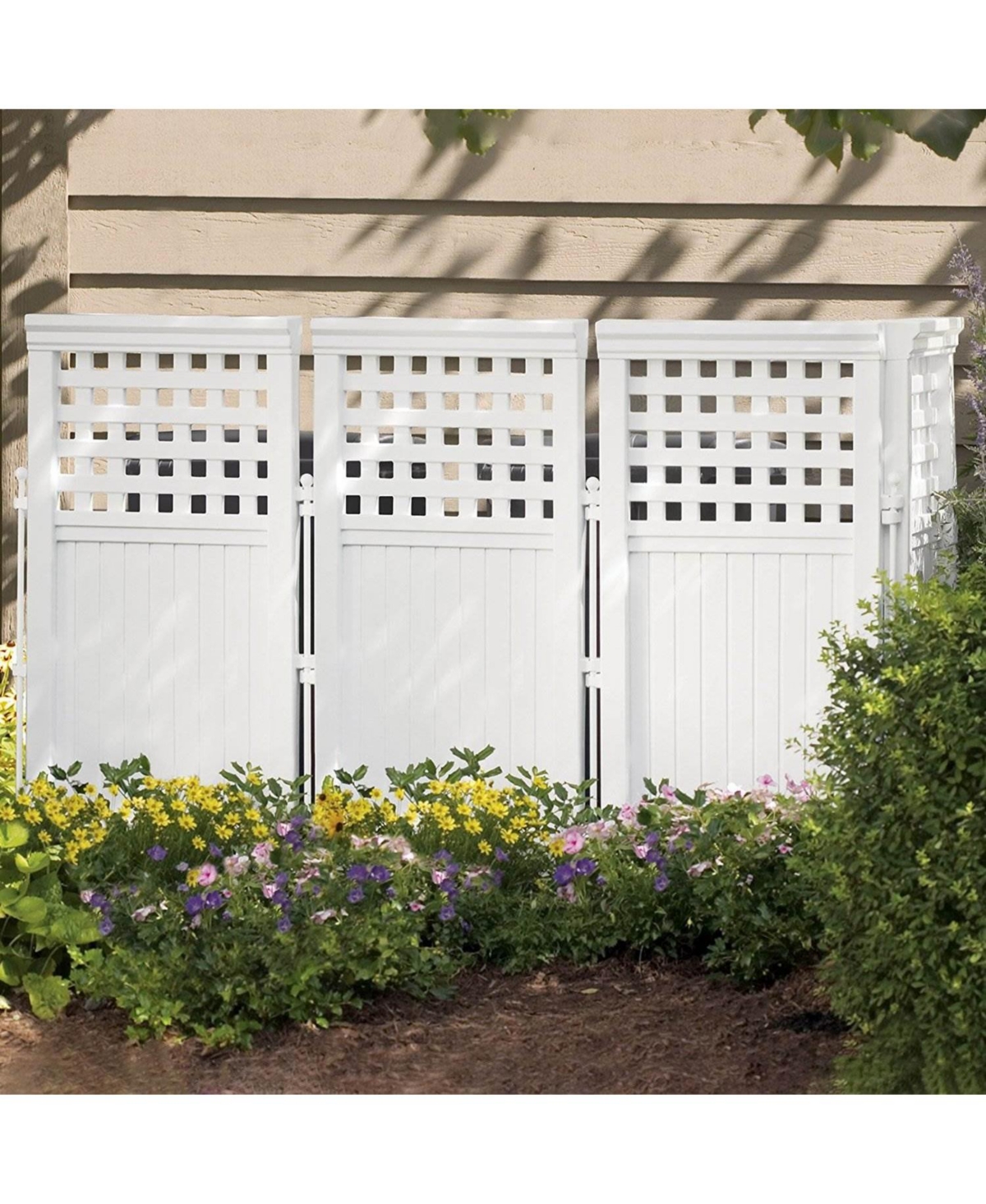 Suncast 4 Panel Screen Enclosure Freestanding Steel Resin Reversible Panel Outdoor Screen Tre