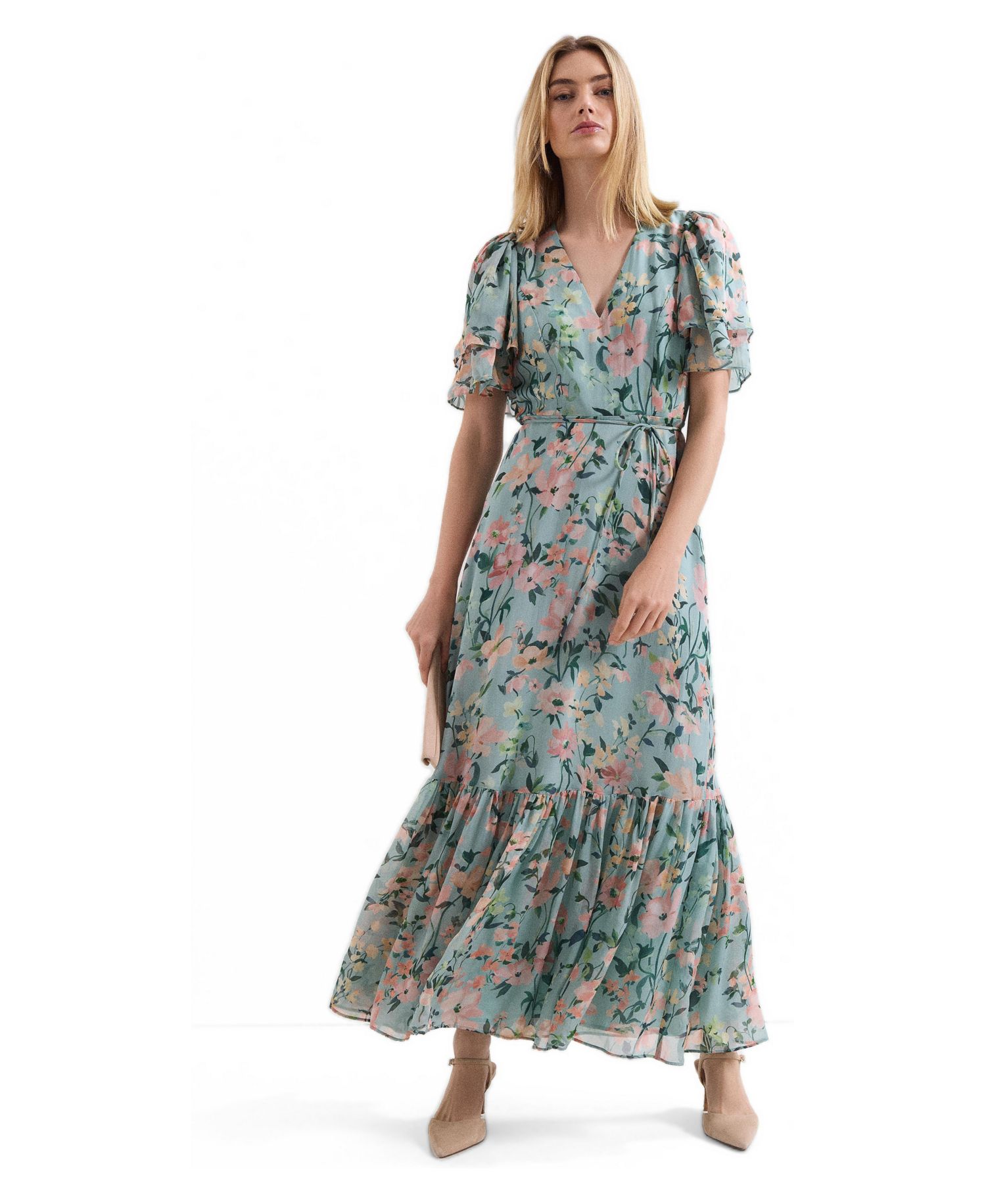 Women's Violet V-Neck Maxi Dress