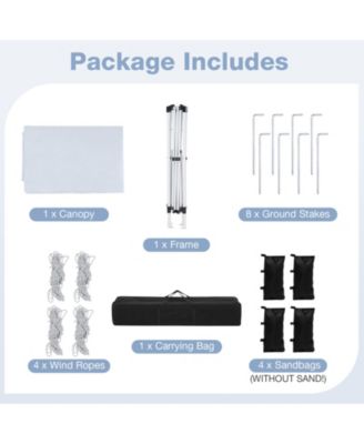 10x10 ft Pop-Up Canopy Tent with Carry Bag and 4 Sandbags