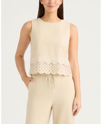 Women's Sleeveless Top with Eyelet Detailing