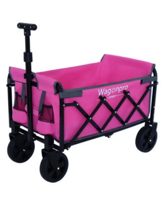 All-in-One Convertible Folding Wagon Cart - Expandable Dual-Layer Wagon with All Terrain Wheels, 225lbs Capacity for Camping, Grocery