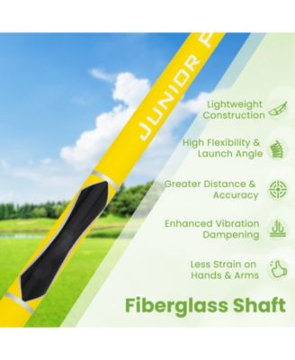 Kids Golf Club with Fiberglass Shaft & Headcover, for Boys & Girls