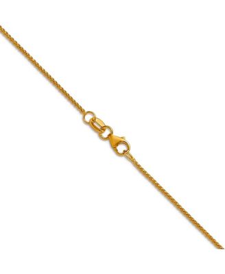 Solid 18k Gold Italian 1mm Sparkle-Cut Spiga Chain Necklace 16 -24 Inches Chain Necklace