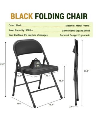 4 Pieces Folding Chairs - Waterproof, Stackable & Durable for Parties & Outdoor