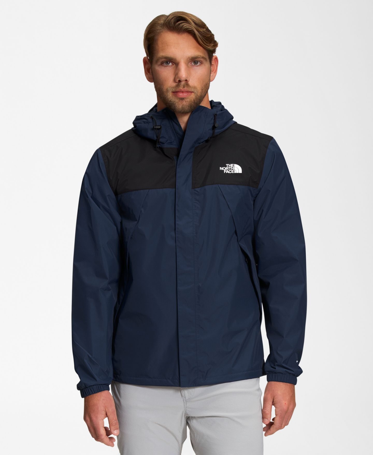 Мужская куртка The North Face Antora Waterproof Rain, цвет: Снежный тёмно-синий / Чёрный — фото 1