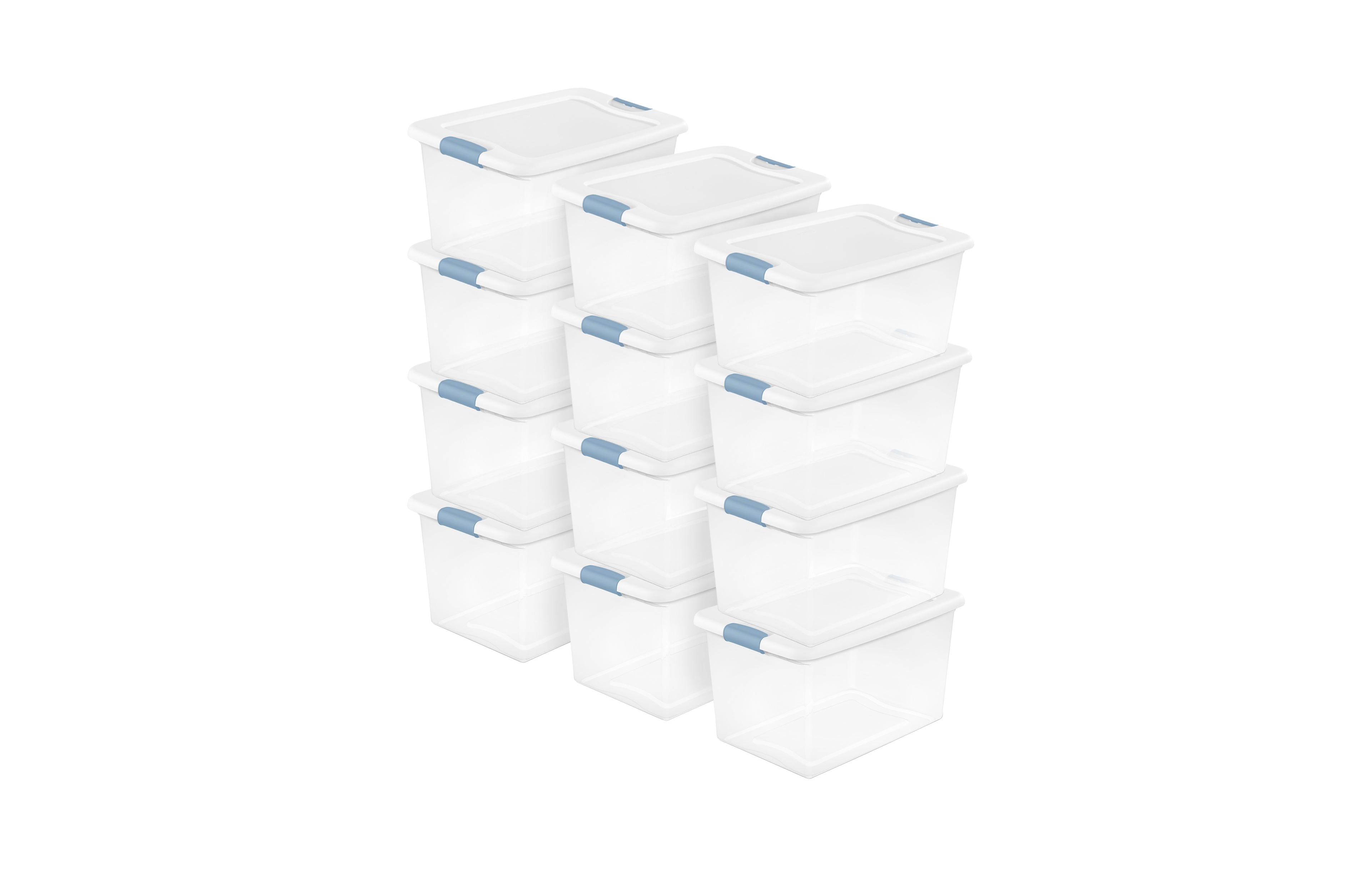 Sterilite 64Qt Latching Box Stackable Storage Container with Lid, 12 Pack