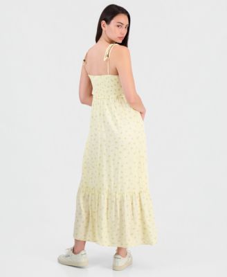 Juniors' Ditsy Floral Smocked Maxi Dress