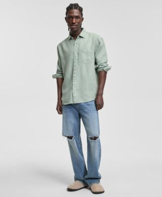 Men's Logan Long-Sleeve Garment-Dyed Linen Shirt
