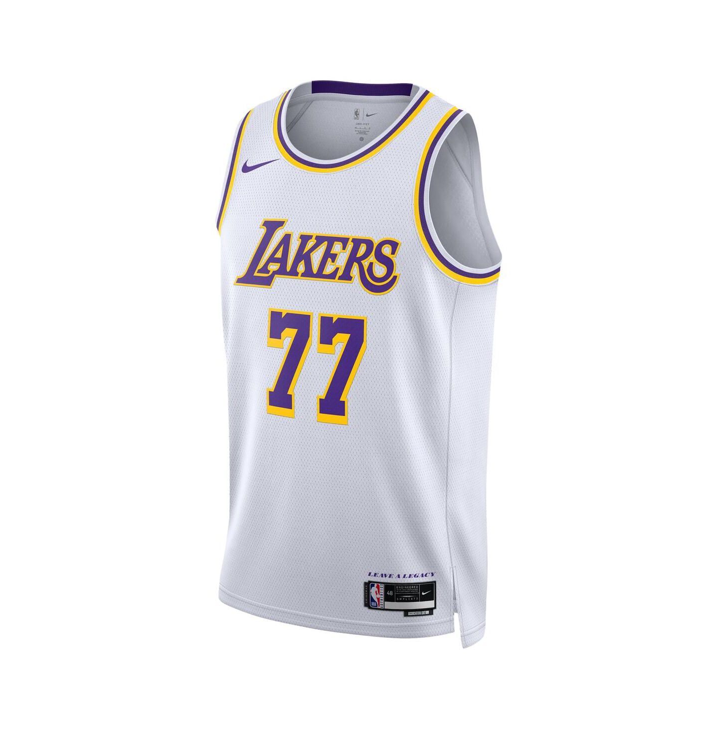 Мужской топ Nike Luka Doncic White Los Angeles Lakers Swingman Jersey - Association Edition — фото 2